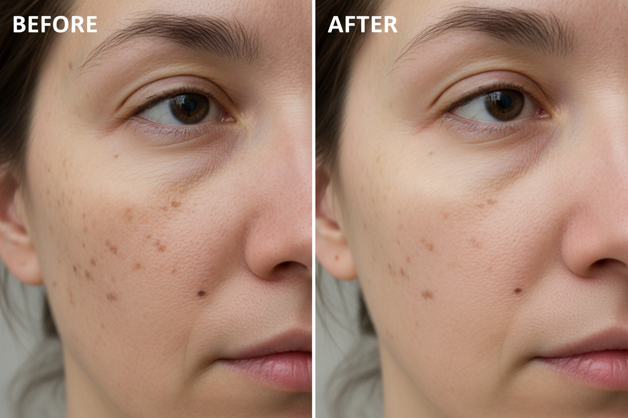 Antes y después reducción de manchas